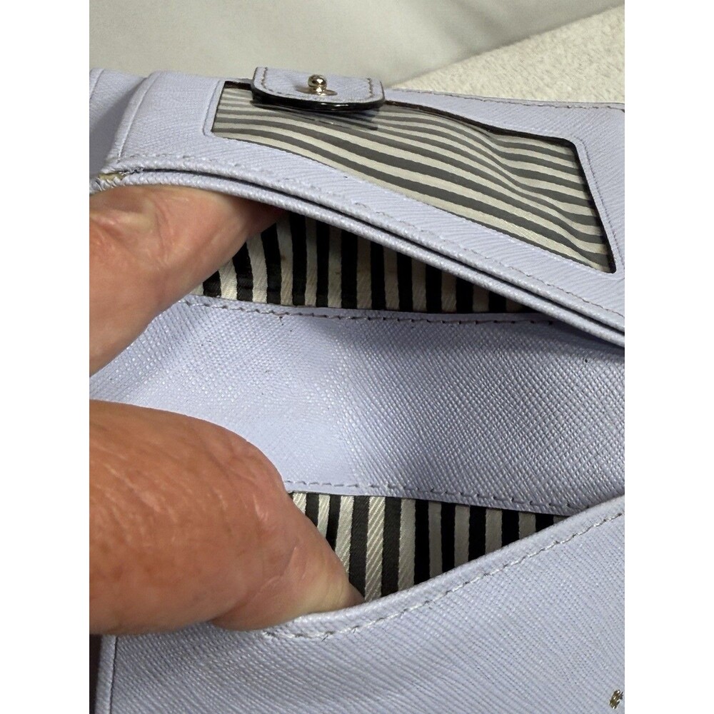 Women "Kate Spade" steel blue small credit card holder wallet. 5.5' X3.5' - Picture 6 of 9